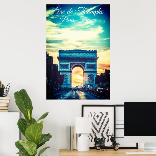 Arc de Triomphe Vivid Poster (Heimbüro)