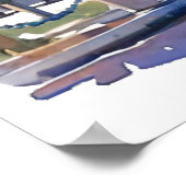 Arc de Triomphe Watercolor Travel Sehenswürdigkeit Poster (Ecke)