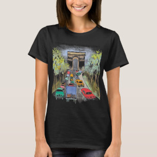 Arc de Triomphe Whimsical Watercolor Sketch T-Shirt