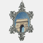 Arc de Triumph Schneeflocken Zinn-Ornament (Links)