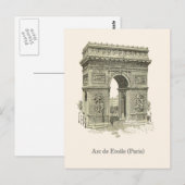 Arc de Triumphe, Paris, Etoile Postkarte (Vorne/Hinten)