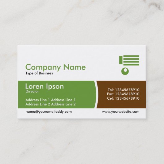 Arc Diviated Band - grün und braun Visitenkarte (Vorderseite)
