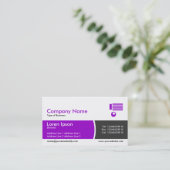 Arc Diviated Band - Lila und dunkelgrau Visitenkarte (Stehend Vorderseite)