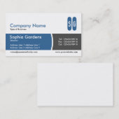 Arc Divided Band Blue and Dark Gray - Initials Visitenkarte (Vorne/Hinten)