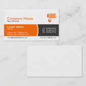 Arc Divided Band - Orange und Dunkelgrau Visitenkarte (Vorne/Hinten)