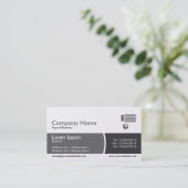 Arc Divided Band - Shades of Gray - Gold Visitenkarte (Stehend Vorderseite)