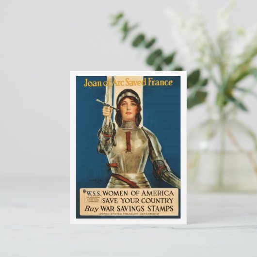 Arc-Joan rettete Frankreich Weltkrieg 1 Postkarte (Stehend Vorderseite)