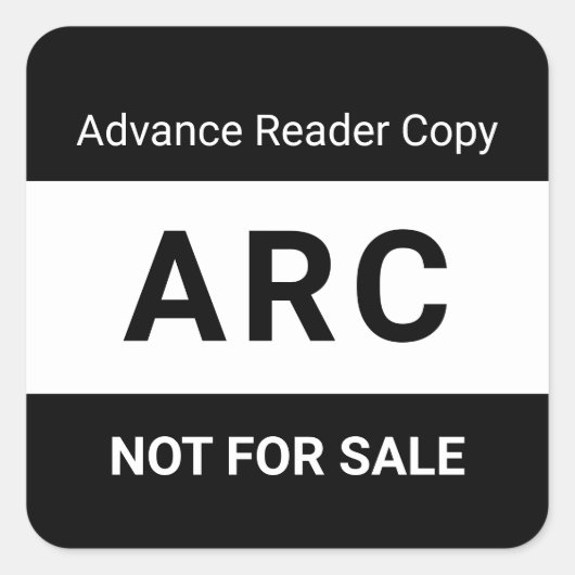 ARC Not for Sale Advance Reader Copy Book Author Quadratischer Aufkleber (Vorderseite)