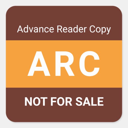 ARC Not for Sale Advance Reader Copy Book Author Quadratischer Aufkleber (Vorderseite)