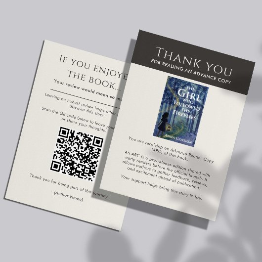 ARC Thank you Insert Card Author Review Request QR