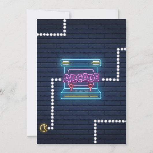 Arcade Birthday Einladung Gamer Einladung Gaming (Rückseite)