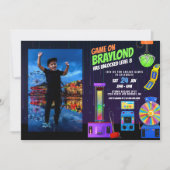 Arcade Birthday Party Foto Einladung (Vorderseite)