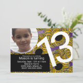 Arcade Birthday Party Maze Gamer Foto Einladung (Stehend Vorderseite)