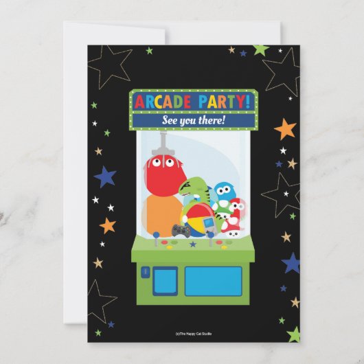 Arcade Birthday Party Video Game Boy Einladung (Rückseite)
