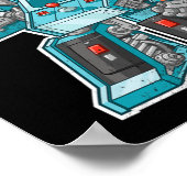 Arcade-Bot- Videospielkabine mit Joystick in Di Poster (Ecke)