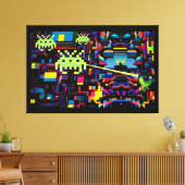 Arcade Death Machine on Patrol - Ken Gage Art Leinwanddruck (Insitu (Wohnzimmer))