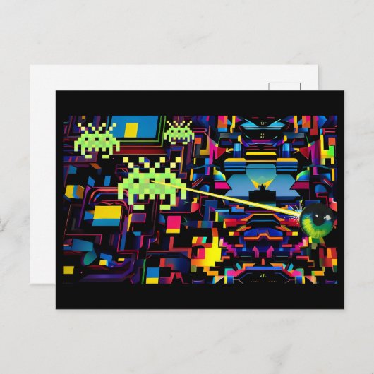 Arcade Death Machine on Patrol - Ken Gage Art Postkarte (Vorne/Hinten)