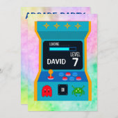 Arcade Game Birthday Boy Party Level Up Einladung (Vorne/Hinten)