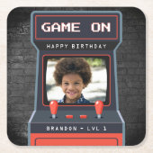 Arcade Game Foto Bridge Retro Rechteckiger Pappuntersetzer (Vorderseite)