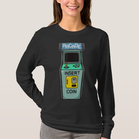 Arcade Game Retro Gamer Beilage Münze T-Shirt (Vorderseite)
