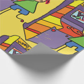 Arcade Gamer Strichmännchen Fun Vintages Videospie Geschenkpapier (Ecke)