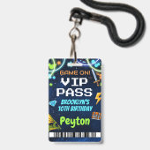 Arcade Games Birthday VIP Pass Lanyard Ausweis (Vorderseite mit Lanyard)