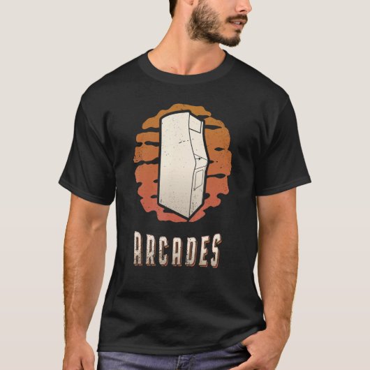 Arcade Games Vintag Retro Classic Sunset T-Shirt (Vorderseite)