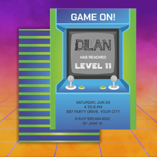 Arcade Geburtstag, GlücksspielerGeburtstagseinladu Einladung