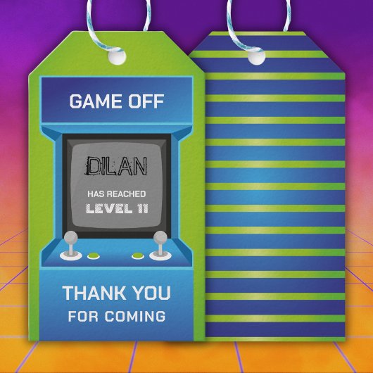 Arcade Geburtstag, GlücksspielerGeburtstagseinladu Geschenkanhänger