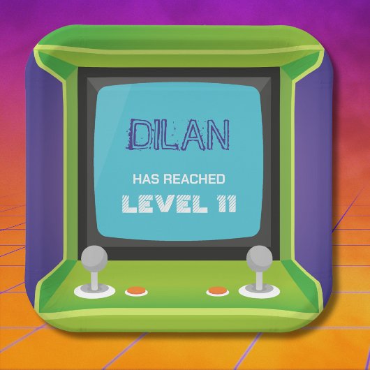 Arcade Geburtstag, GlücksspielerGeburtstagseinladu Pappteller