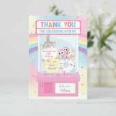 Arcade Girl Birthday Niedlich rosa Klaw Machine Dankeskarte (Stehend Vorderseite)