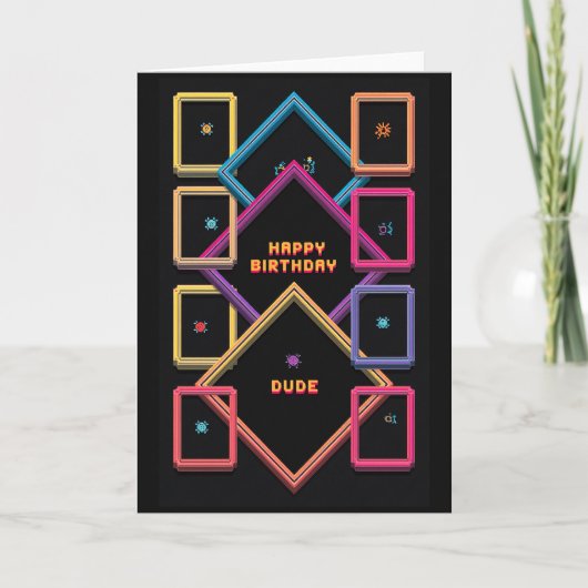 Arcade Glow Geburtstagskarte Karte (Vorderseite)