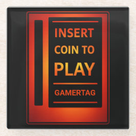 Arcade “Insert Coin to Play” Custom Name Coaster Glasuntersetzer