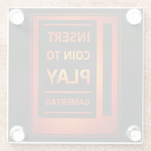 Arcade “Insert Coin to Play” Custom Name Coaster Glasuntersetzer (Rückseite)