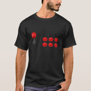 Arcade Joystick 6 Schaltfläche Vintag 1990 Videosp T-Shirt