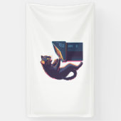 Arcade Meowster - Nostalgische Gamer Cat Banner (Vertikal)
