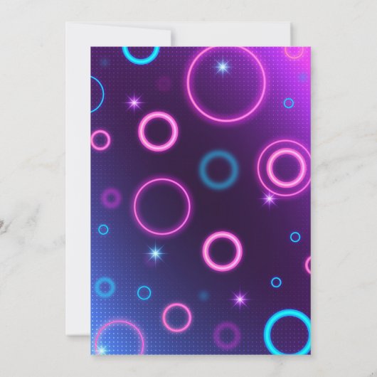 Arcade Neon Glow Birthday Party Einladung (Rückseite)