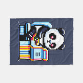 Arcade Panda Gamer - Retro Pixel Art Gaming Design Fleecedecke (Vorderseite (Horizontal))