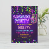 Arcade Party Geburtstag Einladung (Stehend Vorderseite)