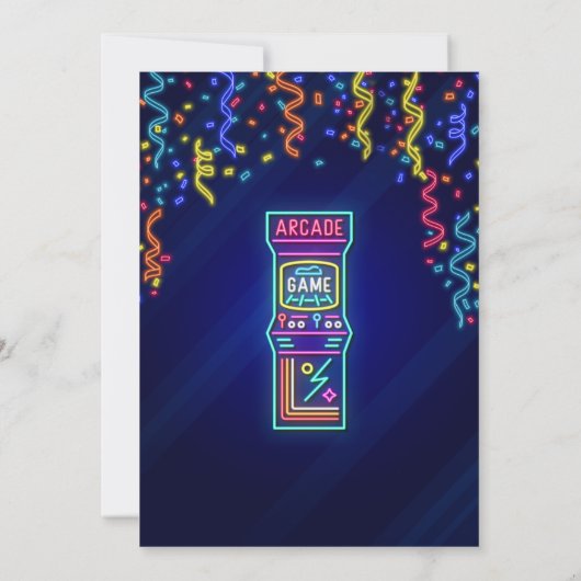 Arcade Party Geburtstag Einladung (Rückseite)