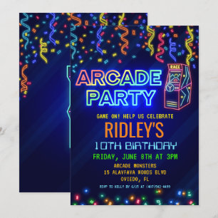 Arcade-Party-Geburtstagseinladung Einladung