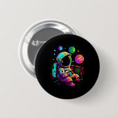 Arcade Planets Universe Gaming Astronaut Button (Vorne & Hinten)