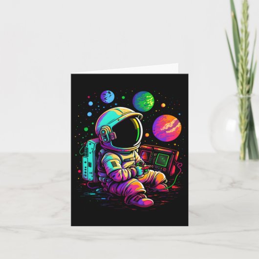 Arcade Planets Universe Gaming Astronaut Karte (Vorderseite)