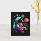 Arcade Planets Universe Gaming Astronaut Karte (Gelbe Blume)