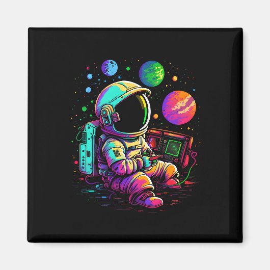 Arcade Planets Universe Gaming Astronaut Magnet (Vorne)