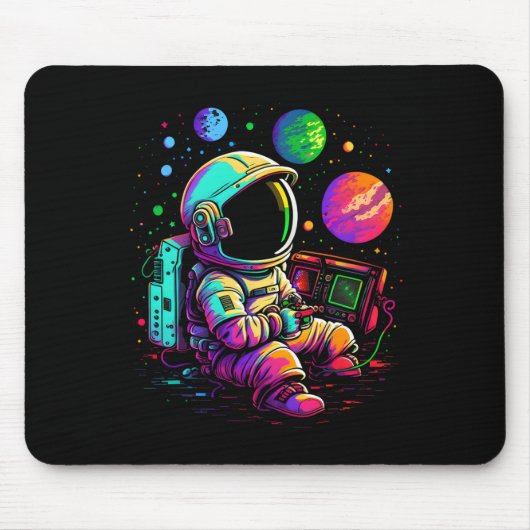 Arcade Planets Universe Gaming Astronaut Mousepad (Vorne)