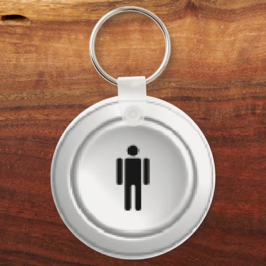 Arcade Player 1 Taste Schlüsselanhänger (Vorderseite)