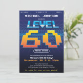 Arcade Retro 80er 60. Geburtstagsparty Einladung (Stehend Vorderseite)