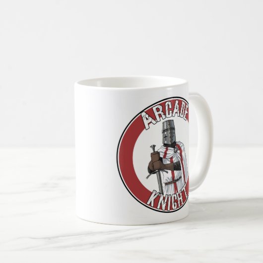 Arcade-Ritter-Logo-Tasse Kaffeetasse (VorderseiteRechts)