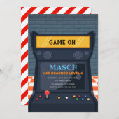 Arcade-Spiel-Geburtstagseinladung Einladung (Vorne/Hinten)